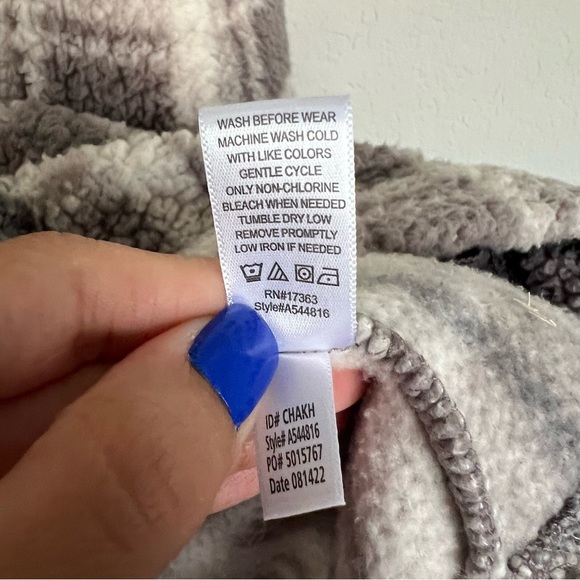 Koolaburra by UGG Brushed Sherpa Hoodie Pullover Portobello Plaid Size L Pockets - Picture 8 of 8